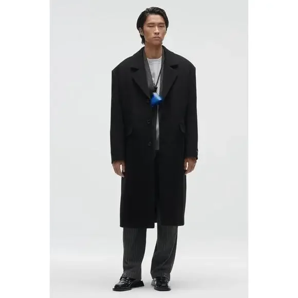 Zara x Ader Error Oversize Wool Blend Coat Black XS Unisex Rare Collab